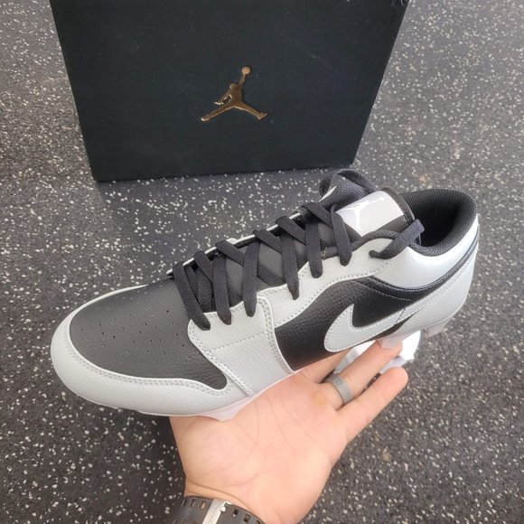 Nike Air Jordan 1 Low TD Shadow 2.0 Grey Football Cleat Size 12 FJ6245-002 - Picture 8 of 8